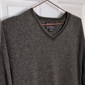 Black Brown 100% 2 Ply Cashmere Sweater Men's Size Sm Green